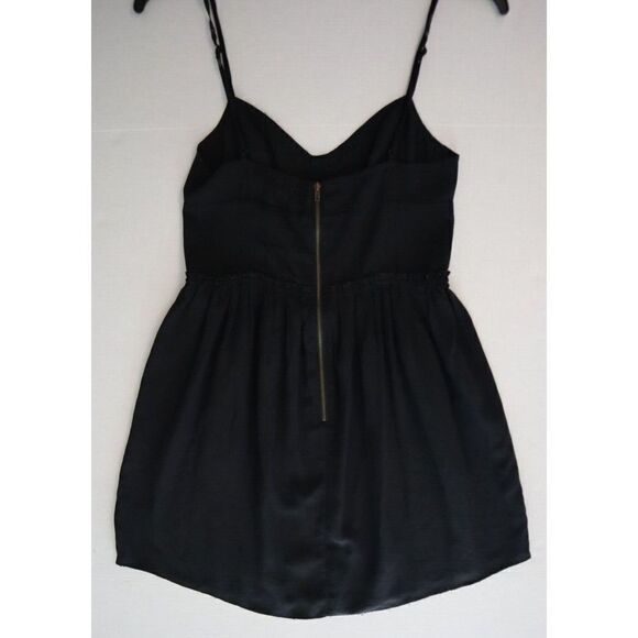 Wilfred Aritzia Women's Sz 0 Black Silk Spaghetti Strap Back Zip Mini Dress $98 - Picture 8 of 10